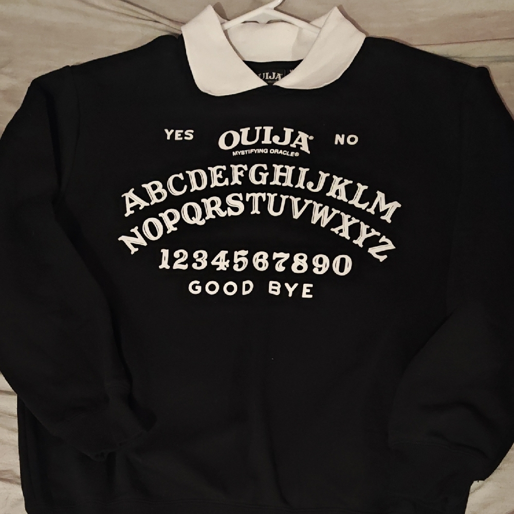 Black Sweater with White Collar